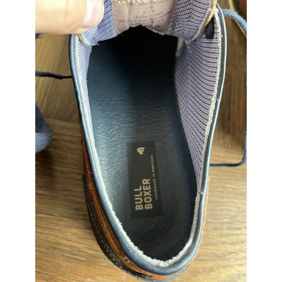 new bull boxer presslee oxford leather brown men lace up shoes casual 41 us 8 main image 5